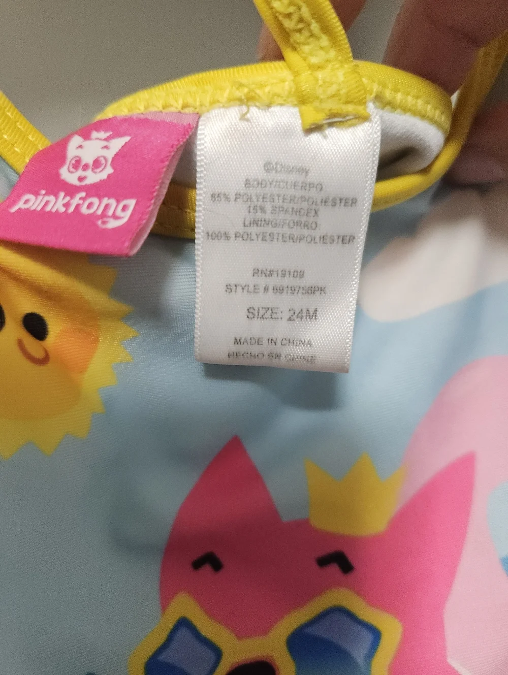 Pinkfong Baby Shark Swimsuit Girls 24m